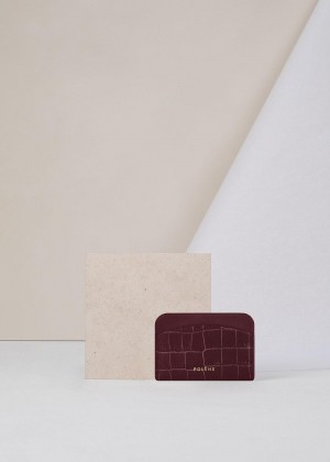 Polene Card Holder Wallets Burgundy | 90726UCXI