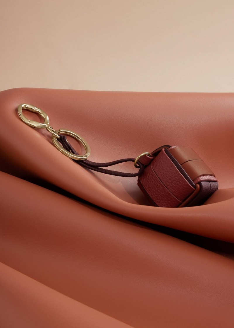 Polene Cubo Keyrings Burgundy | 35701QFER