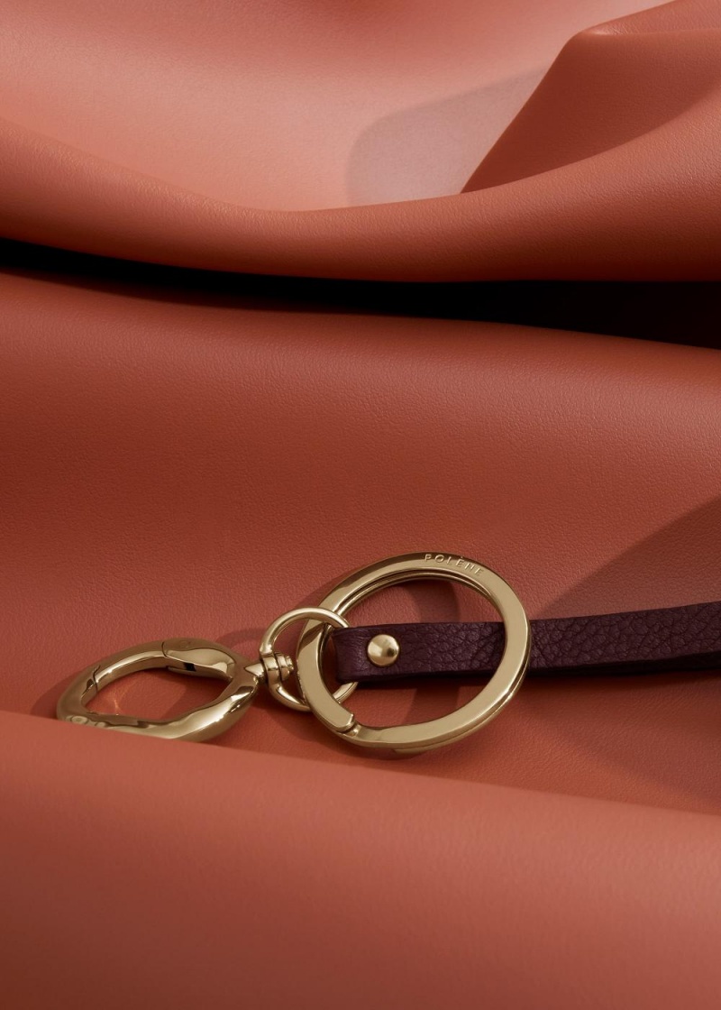 Polene Cubo Keyrings Burgundy | 35701QFER