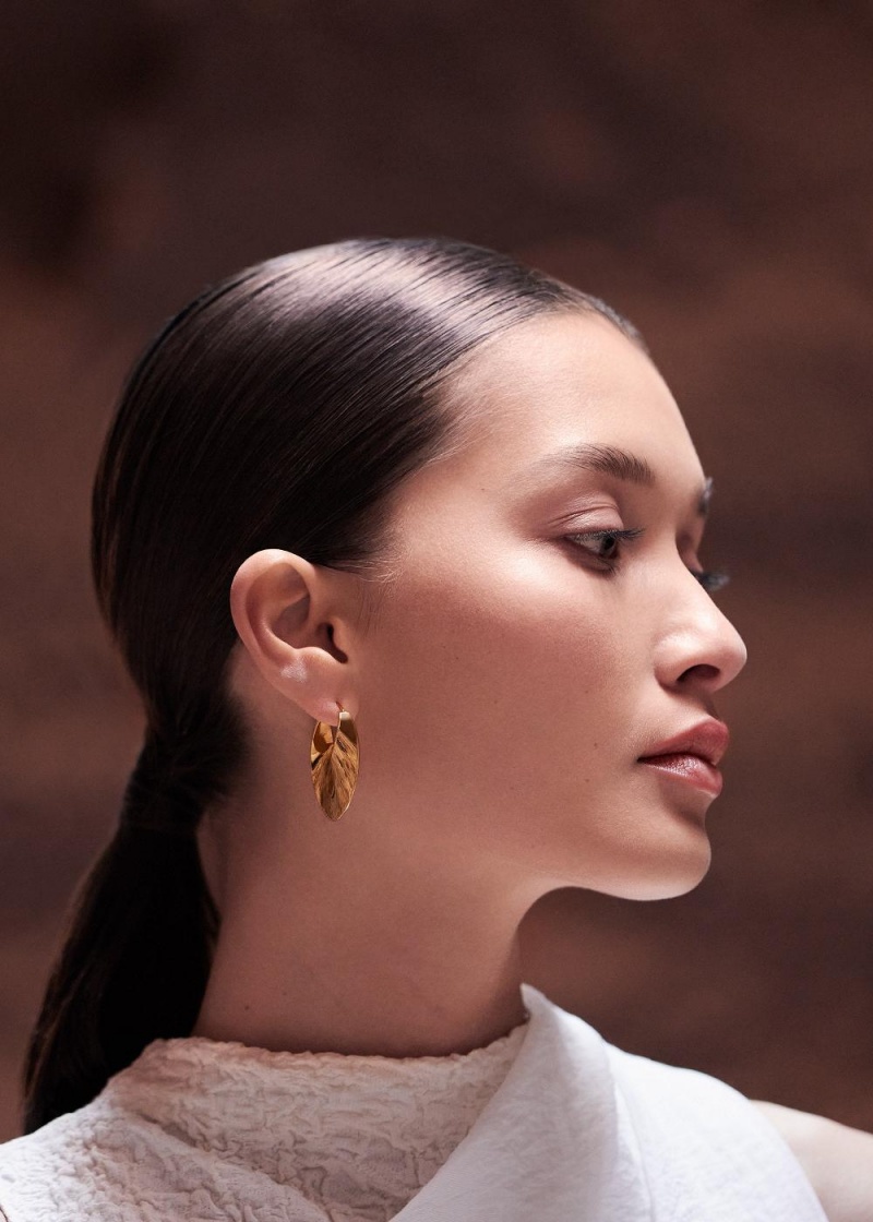 Polene Éole Slim Hoop Earrings Gold | 42398NWZC