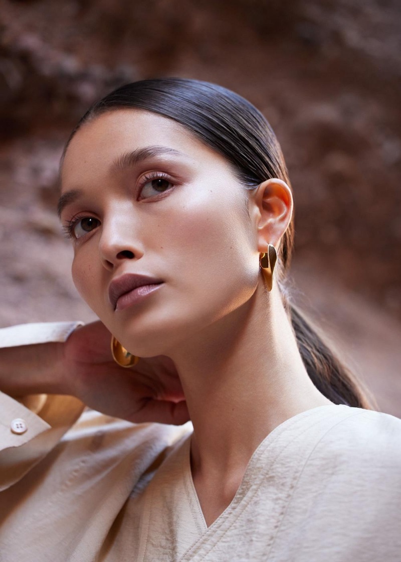 Polene Éole Slim Hoop Earrings Gold | 42398NWZC