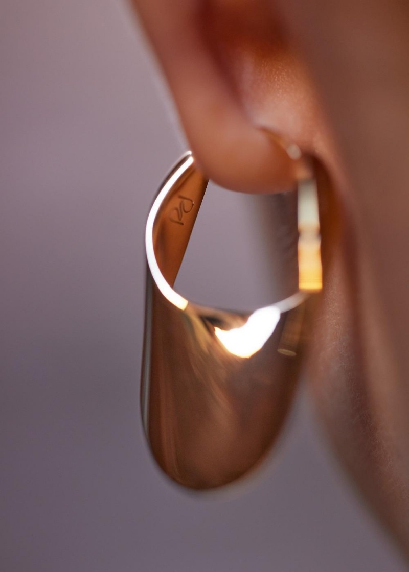 Polene Éole Slim Hoop Earrings Gold | 42398NWZC